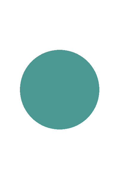 Semi-transparent teal circle on a transparent background